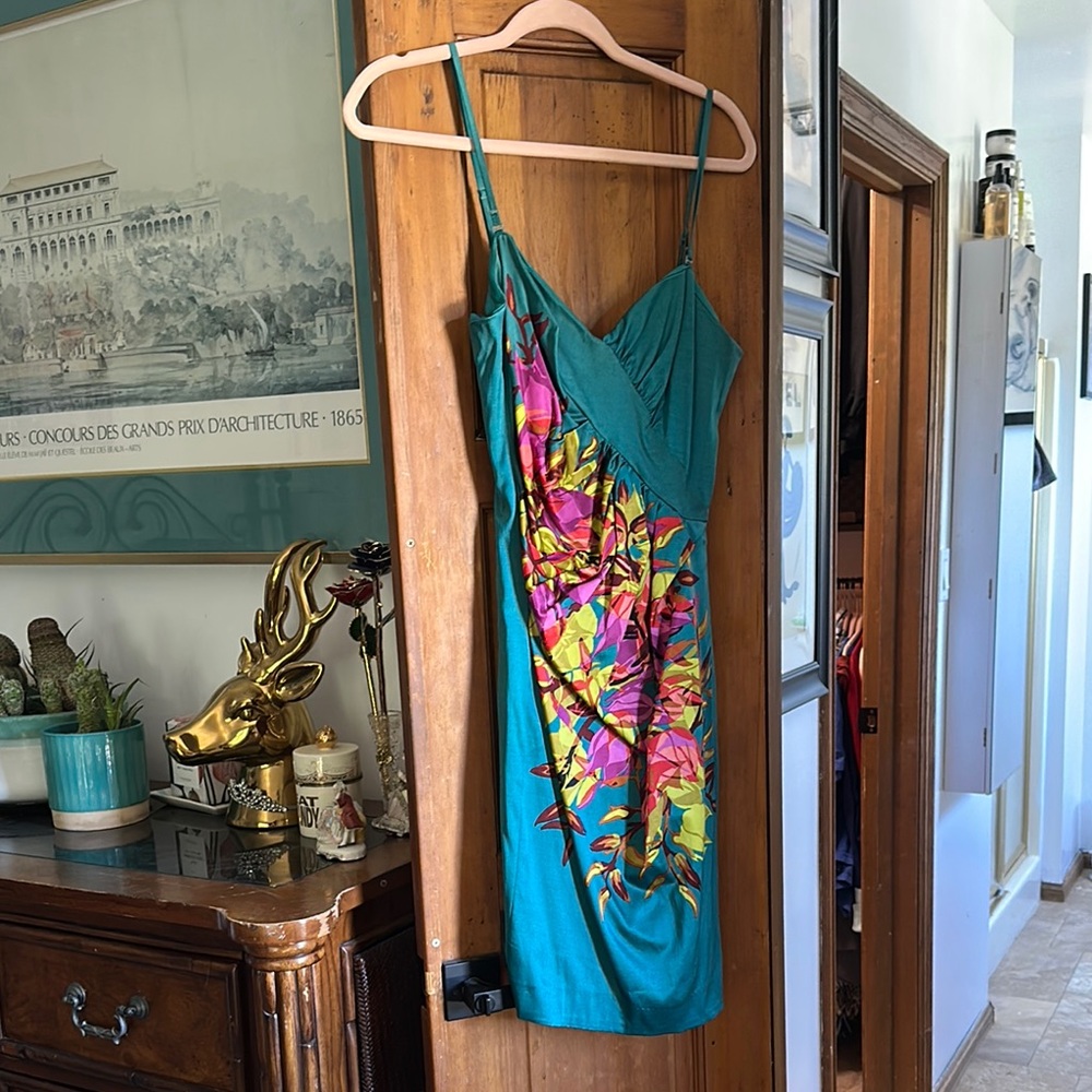 Mango Blue Spaghetti Strap Mini Sundress